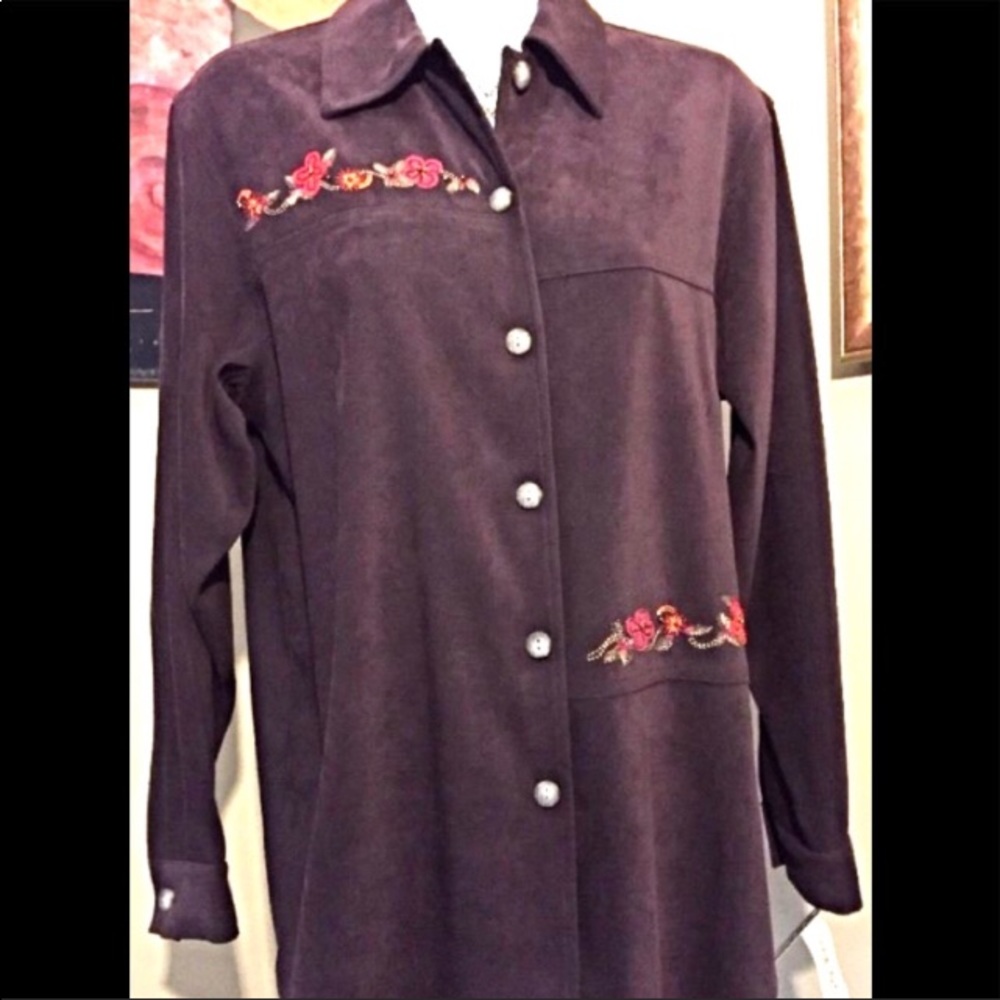 Napa Valley petites brown floral accent button stretch jacket SP NEW With tags